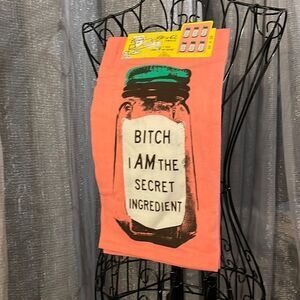 Novelty kitchen tea dish towels decor spice jar secret ingredient blue Q